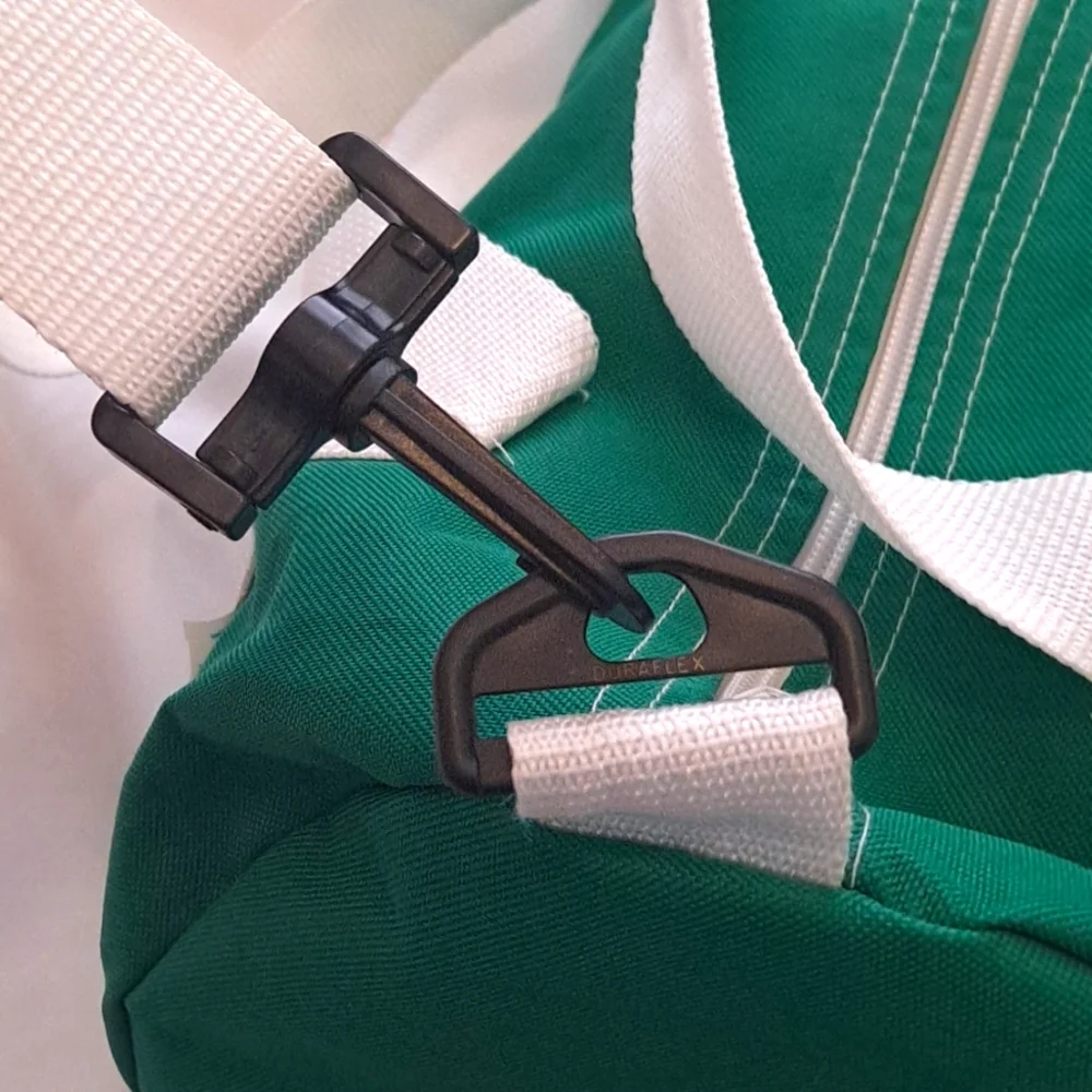 Green and White Cheerleader Canvas Barrel Duffle Gym Bag